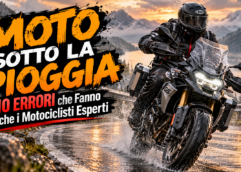 guida moto sotto la pioggia